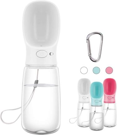 Турботрінка для собак на прогулянці, 550 мл, BPA-free, витоку, білий