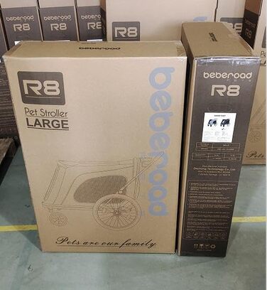 Візок для собак Beberoad R8 Pro Extra Large, чорний - для великих собак до 45 кг, складаний, для собак з обмеженими можливостями та вагітних