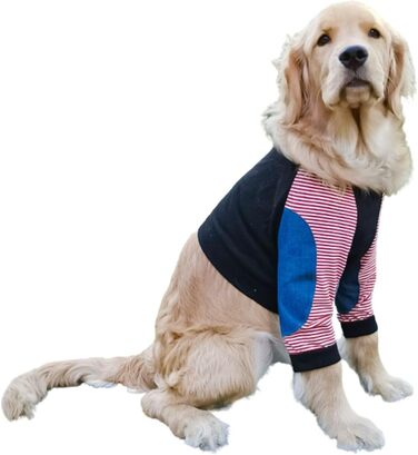 Захисна футболка для великих собак MeiAOBest Ellenbogenschutz, чорна, розмір 5XL (8XL: обхват грудей 93 см)