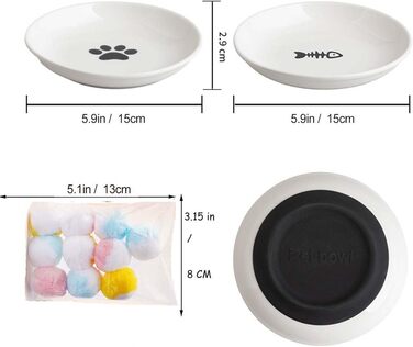 Набір мисок для котів з підняттям, 2 шт. - запобігання болю в шиї, широкі миски, анти-блювотні, з нековзною підкладкою (чорний)