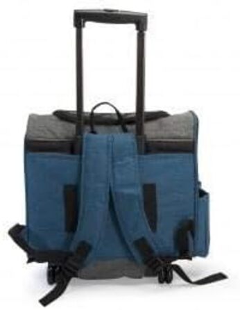 Транспортна сумка на коліщатках Camon We love pets Tarnmuster, 44 x 25 x 40 см, для дорослих/підлітків, блакитно-сіра