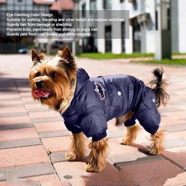 GLOGLOW Зимова куртка для собак, тепла, з капюшоном, для маленьких собак (S, блакитна)