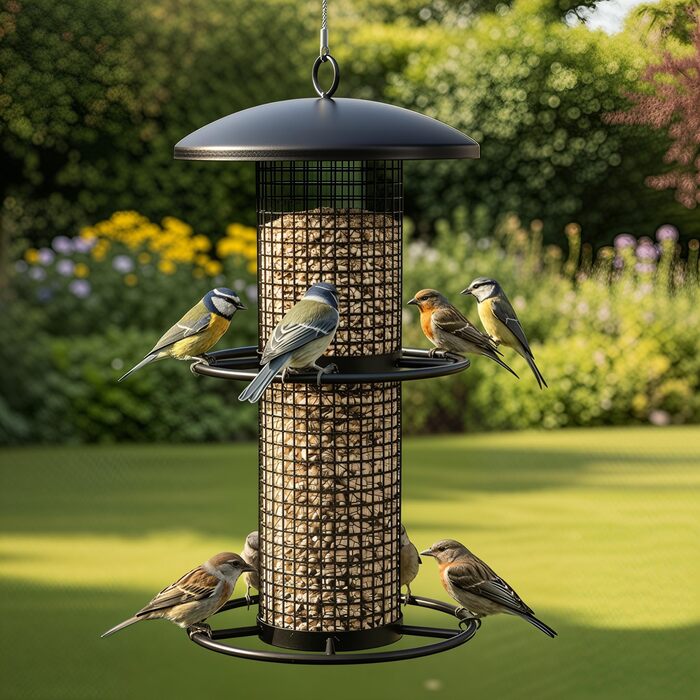 Годівниця для птахів Zooprinz Premium XL з міцними кільцями та захисним дахом – стійка до погодних умов та довговічна – для годівниць Meisenknödel 34716