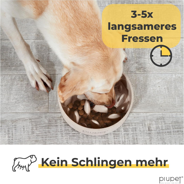 Миска для собак PiuPet® Anti-gulp 0,8 л, бежева | Миска для собак, slow feeder, миска протиковтання, миска для собак великих порід