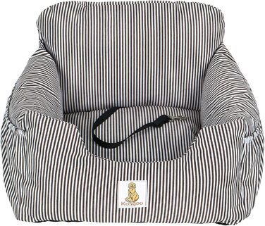 Автокрісло для собак - підходить для маленьких собак, знімний та миючий чохол, підставка для цуценят з кишеньками та страхувальним ремінцем, антиковзаюча основа, для авто та дому (Колір: Коричневий)