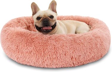 М'яке ліжко для собак та котів Doughnut, рожеве, Ø60 см, 60x60x20 см, до 9 кг