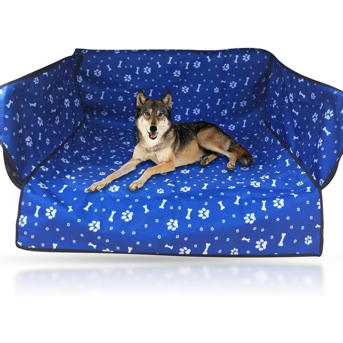 Захист для багажника автомобіля PETCUTE для собак з боковим захистом, універсальний килимок для багажника, водовідштовхуючий, стійкий до подряпин, для універсалів, мінівенів та SUV (Блакитний)