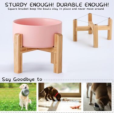 Підвищений миска для собак Petygooing з кераміки, для маленьких та середніх порід, годівниця для собак та води, з підставкою, неслизька гума, для котів та собак, 3.6 л