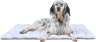 Килимок для собак великих порід, прямокутний, підтримує суглоби – двостороннє ліжко для собак, літо/зима, легко переносити, не деформується, можна прати в машині (XL (112 x 86 см), сірий)