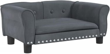 Софа для собак Festnight, сірого кольору, 70x45x30 см. М'яке ліжко для домашніх тварин з антиковзним покриттям