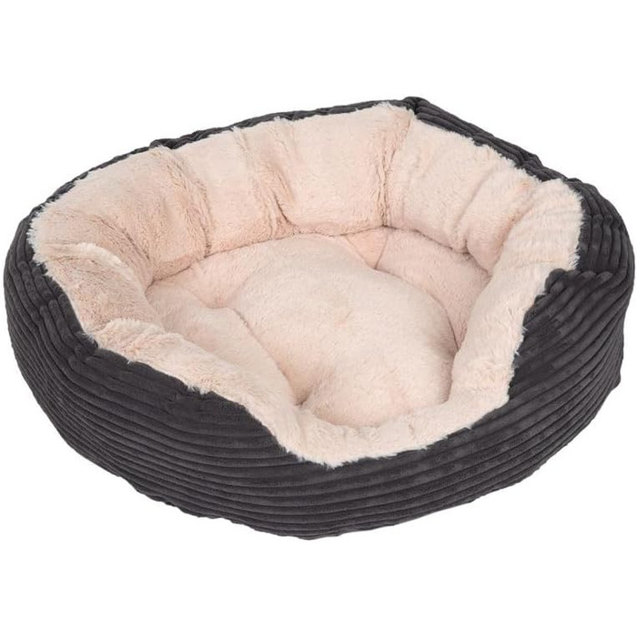 Крісло-гніздочко для котів Zooplus Cozy Cord, темний графіт, L 81x63x18 см