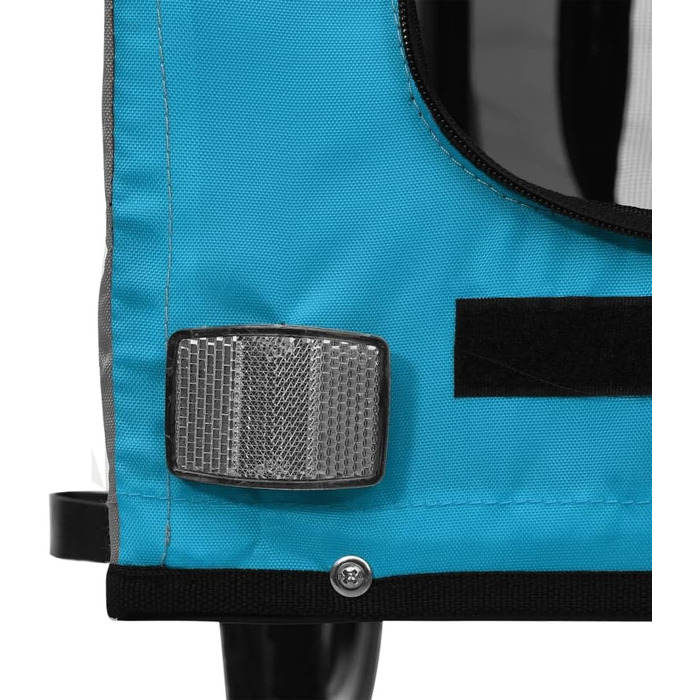 Причіп для собак vidaXL, причіп для собак з відбивачами та прапорцем, вантажопідйомність 45 кг, Oxford-тканина, залізо (Блакитний, 125 x 63 x 66 см)