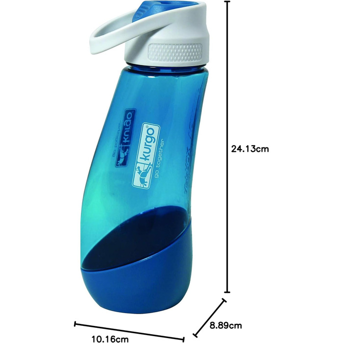 Водяна пляшка та миска для собак Kurgo Gourd, блакитна, 750 мл/250 мл, PVC та BPA-free