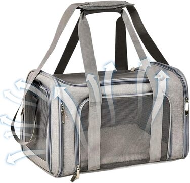 Траспортер для котів та маленьких собак, складаний, для подорожей, сірий