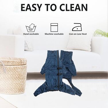 Дощовик для собак на 4 лапи, комплект куртка та штани, з отвором для шлейки, світловідбиваючий, водонепроникний, для великих, середніх та маленьких собак, Navy Blue, XXXL