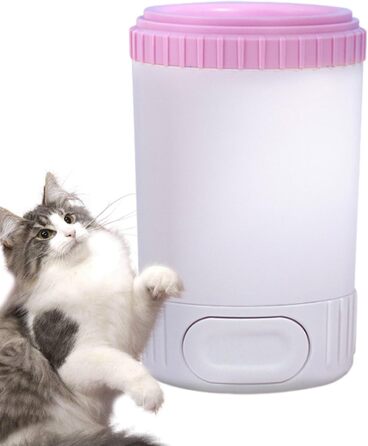 Автоматичний мийник лап для собак - мийка для брудних лап, силіконовий інструмент для догляду за лапами собак, підходить для малих, середніх собак (рожевий)