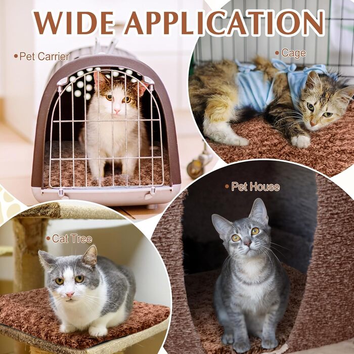 Самогріюча котяча ковдра Photect: тепла та зручна для вашого улюбленця. 40 x 50 см, темно-коричневий колір, легко прати.