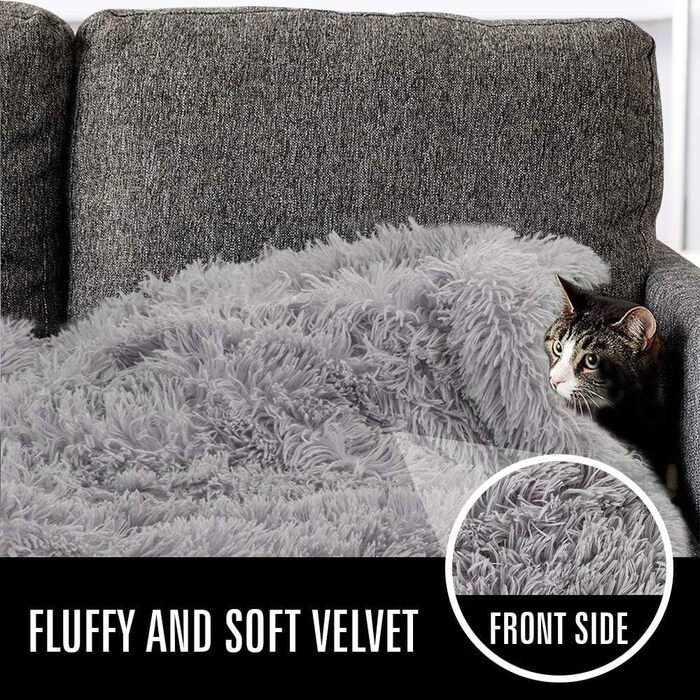 М'яка ковдра для собак та котів, флісова, велика (XL: 100 x 120 см), сіра