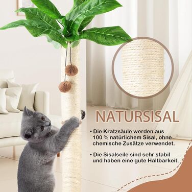 Leisuremix Кігтеточка для котів XXL 80 см, зелена, сучасний дизайн, стовпчик для великих котів та кошенят