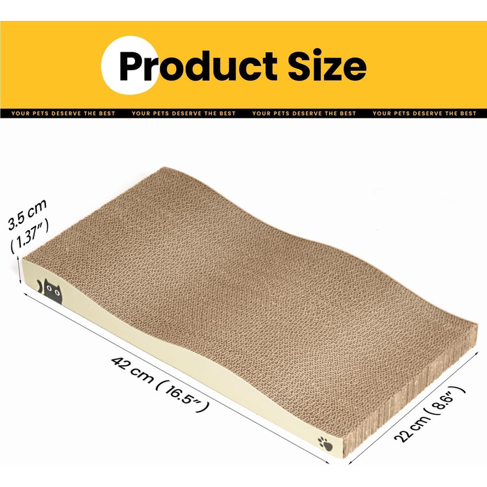 Котячий когтетоп з коробкою та 4 змінними шарами когтеточки - великі меблі для котів з міцного гофрокартону, двосторонні когтеточки з наклейками DIY - лежанка для котів у квартирі, захист меблів, великий розмір