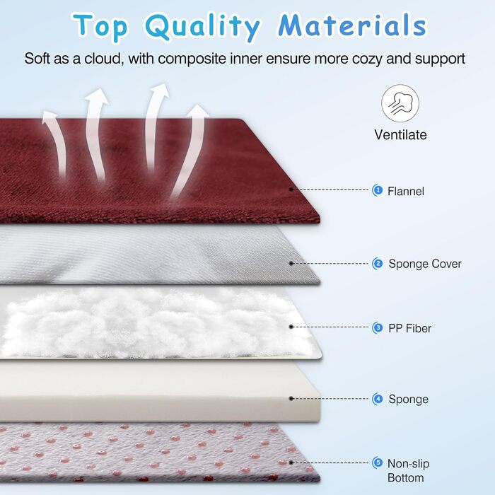 Ортопедичне ліжко для собак Magic Dog Superweiches XL, 119x79 см, темно-сірий, знімний чохол