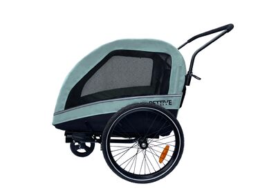 Причіп для велосипеда для собак до 40 кг, будівельник Active ONE 2в1, причіп для собак з підвіскою, світло-зелений