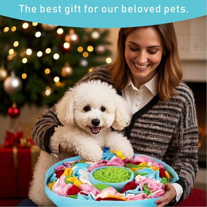 RGBRGB Преміум килимок для повільного годування собак – інтерактивна годівля, стимуляція розуму та зменшення тривоги (Блакитний, 38,1 x 5,1 см)