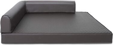 Софа-ліжко для собак Mayaadi-Home Eck, коричнева, 80x100x10 см, з штучної шкіри