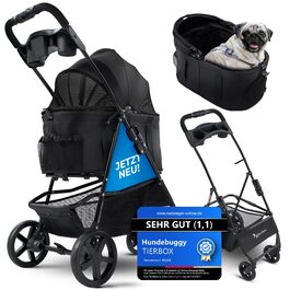 Візок для собак, складаний, з QuickFold, чорний, вантажопідйомність до 15 кг