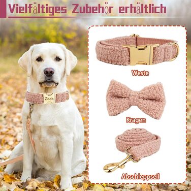 Персоналізоване собаче нашийник з металевою застібкою, з іменем та номером телефону. Регульовані розміри для великих та середніх собак (Collar 04)