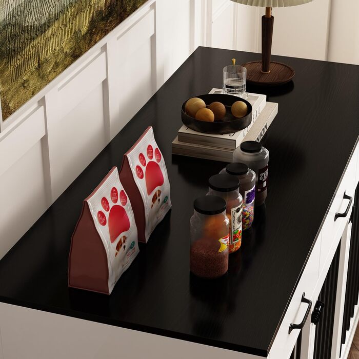 Клітка для собак з 3 ящиками, 137x57x85 см, клітка-будка для собак середніх порід, переноска для собак, білий та чорний колір, для дому