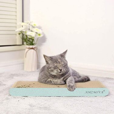 Кігтеточка для котів AMZNOVA з котячої м'яти, велика, блискуча рожево-золота (зелена), 43.2x17.8 см