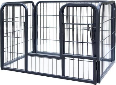 Клітка-вольєр для цуценят Melko, складана, сіра, 91 x 63 x 61 см