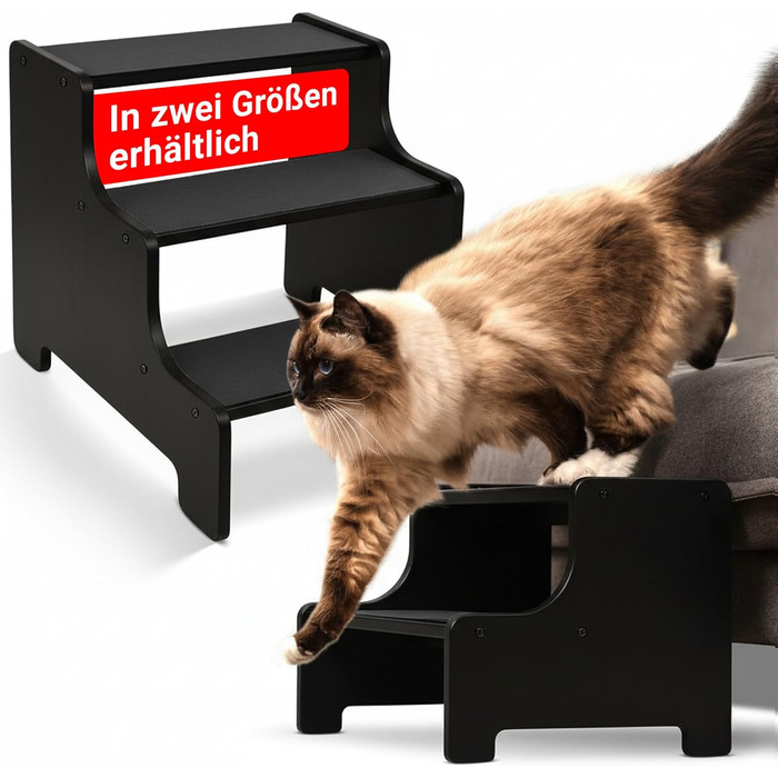 Сходинка для собак та котів AMAZING - 3 сходинки, 40 см, чорний колір | Для маленьких, середніх та великих тварин | Захист суглобів