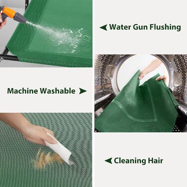 Велике літнє собаче ліжко RRPETHOME з металевим каркасом, U-подібною подушкою, для собак до 34 кг, з дихаючої сітки та неслизькими ніжками, 91.4 x 66 x 20.3 см (106.7 x 34.3 x 20.3 см), світло-зелене