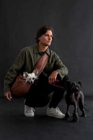 Сумочка для собак Noah & Paw до 10 кг, з регульованим плечовим ременем та м'яким хутром, 3 системи безпеки, з веганської шкіри