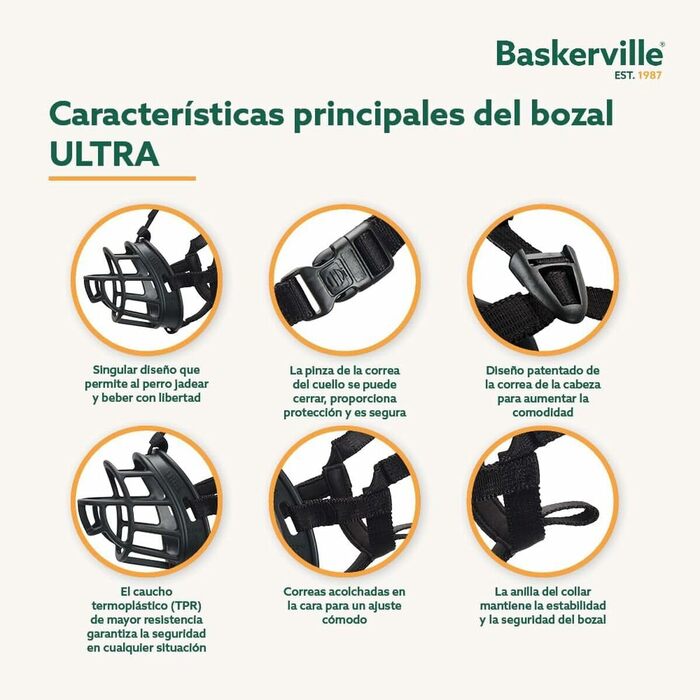 Повідець-намордник Baskerville Ultra №4 для середніх і великих собак, патентований, дозволяє пити, їсти та дихати, запобігає укусам і підбору їжі