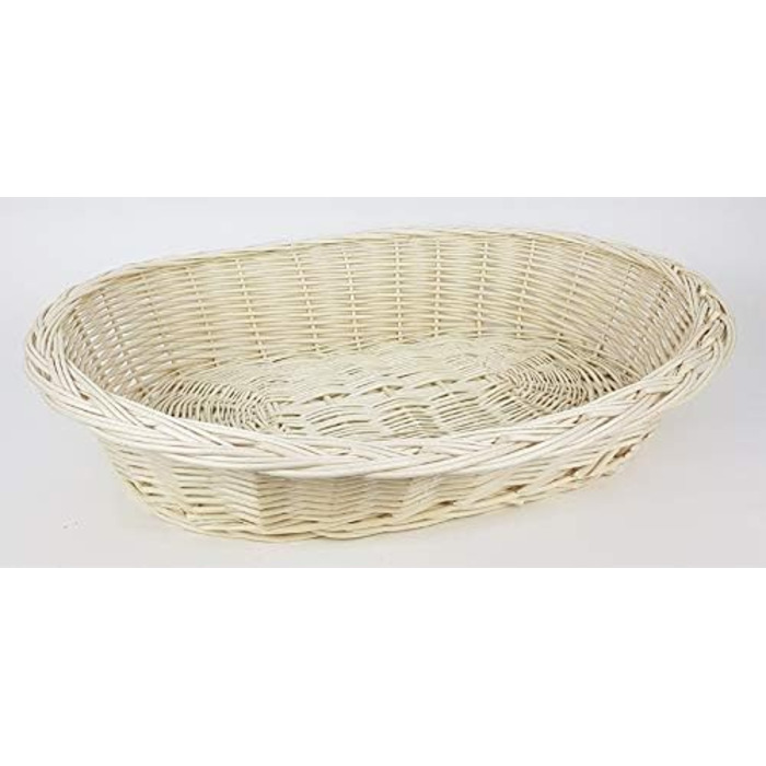 Корзина для собак Tigana з плетіння з лози, білий колір, 70 см (без подушки)