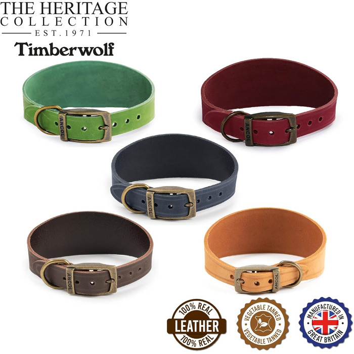 Нашийник для собак Ancol Timberwolf, шкіряний, малинового кольору, 34-43 см (гірчичний, 30-34 см)