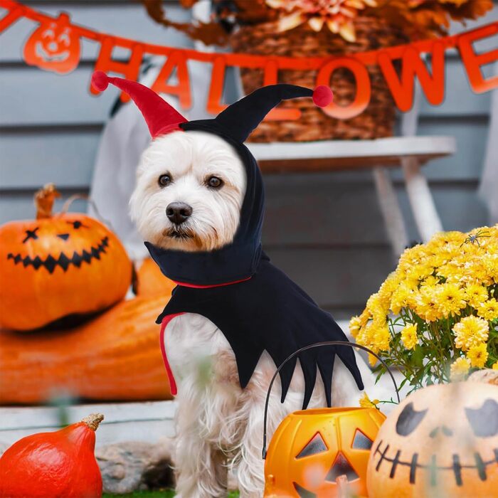 Костюм клоуна для собак Lelepet на Halloween, Cosplay, для свят, розмір M (XS, червоний)