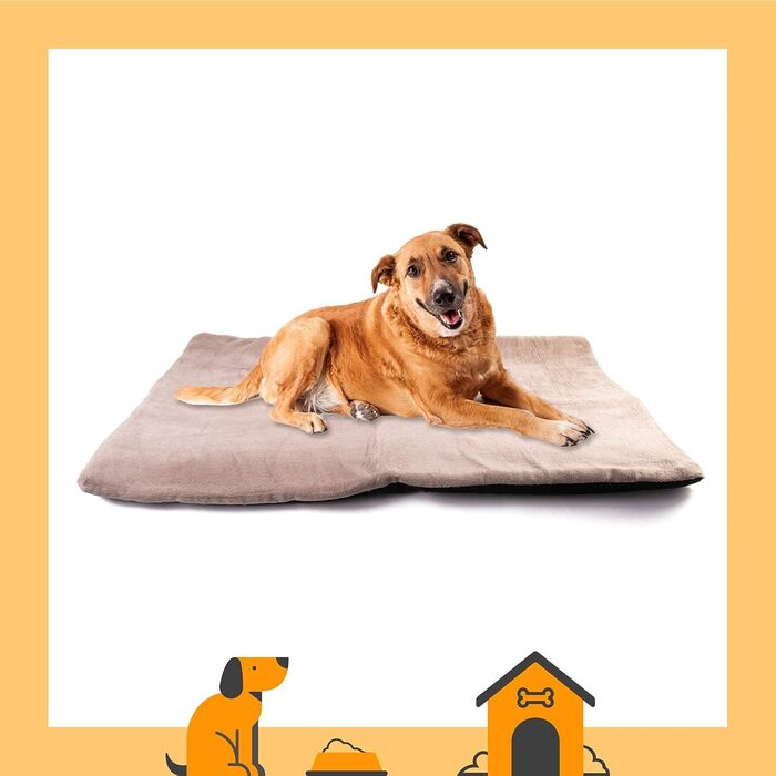 М'яка підстилка для собак, 100x70 см - водонепроникна, миється, нековзна, коричнева