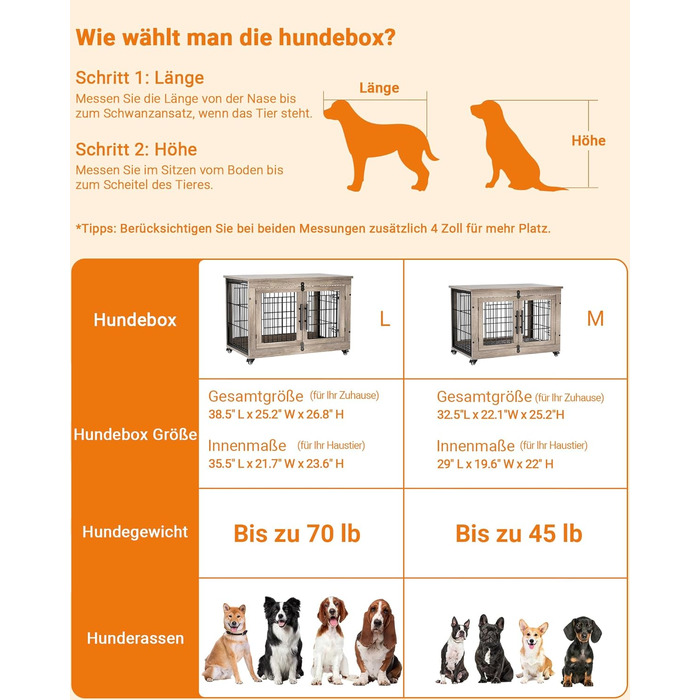 Кіяпал Будка для собак у дім з подушкою, сучасна будка для собак середніх та великих порід до 32 кг, 98x64x68 см, сіра