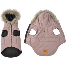 Зимова куртка для собак, теплий халат з капюшоном, одяг для собак, куртка для собак (Рожевий, M)