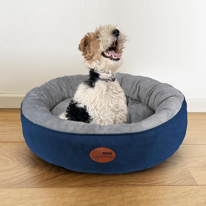 Кругле ліжко для собак та котів Fufi Large, 71 см, з м'якими краями, антиковзаюче, знімне, машинне прання