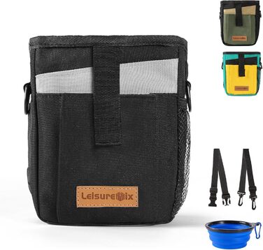 Сумка для ласощів для собак Leckerlitasche, поясна сумка для прогулянок, водонепроникна, чорно-зелена (чорна)