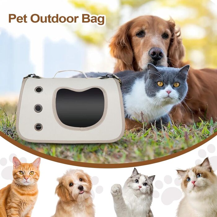 Сумка-переноска для собак, маленька, на плече - для подорожей на відкритому повітрі, зручна, легка, прозора (біла)