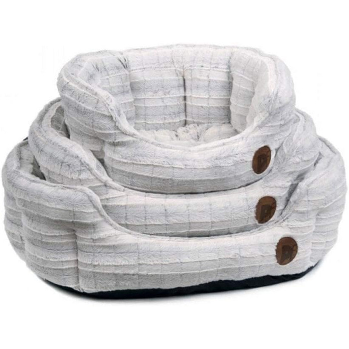 Крісло-лежанка для собак Petface, овальне, плюшеве, біле, розмір M (60x52x22 см)