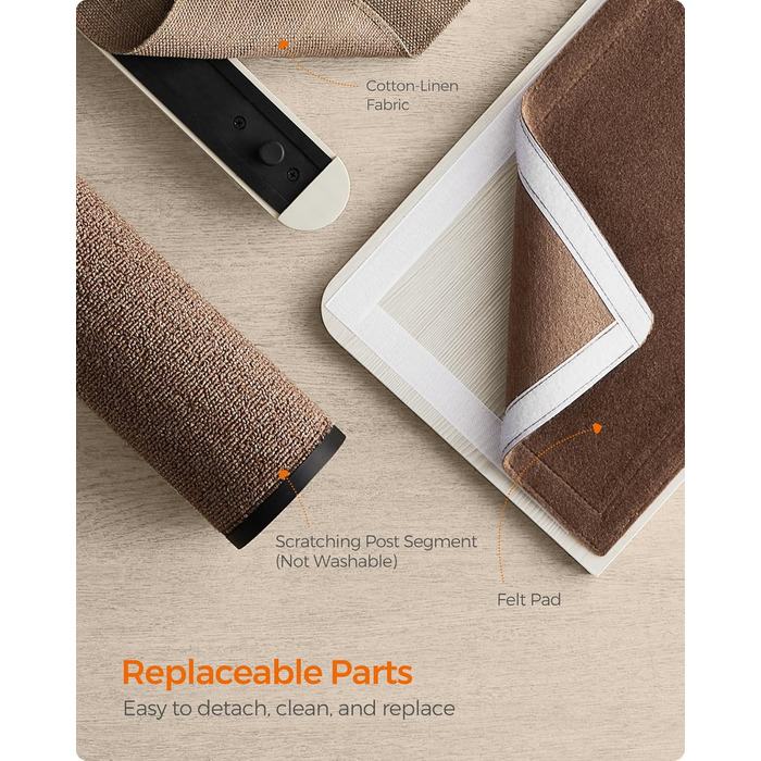 Feandrea Clickat Collection - Драбина-подряпування для котів, 100 см, товста, настінна, з 2 стійками, діаметр 10,4 см, швидка збірка, розширювана, (XXL набір меблів для котів на стіні)