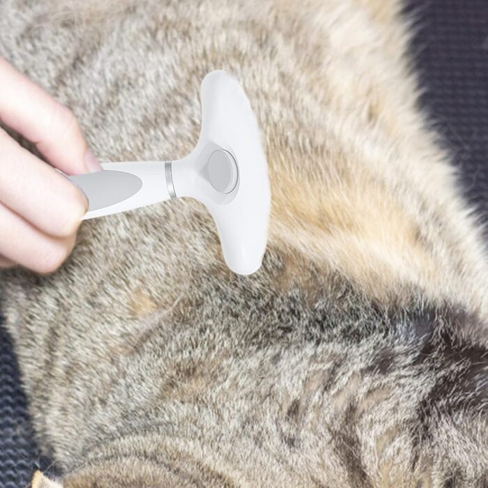 Бурштук для котів Lambo, щітка для вичісування шерсті котів та собак, висмикувальна щітка, легке очищення | Практична та неслизька щітка для догляду за шерстю котів та собак, біла