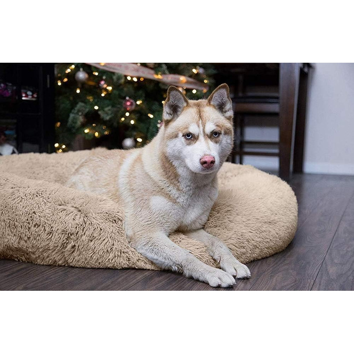 Кругле ліжко-гніздо для собак та котів, штучне хутро, Beige, 60 см